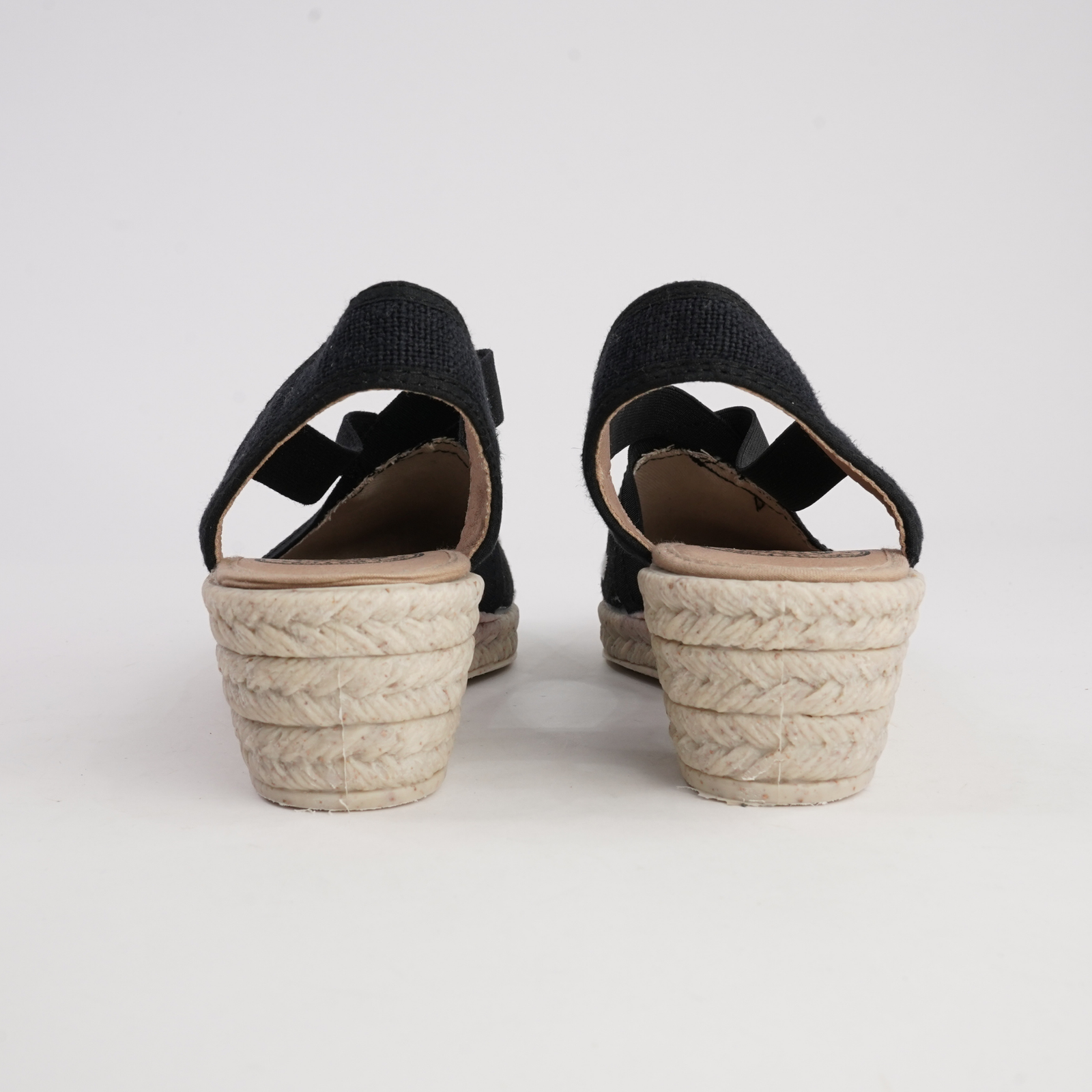 R18021 Black Spot Espadrille Wedges
