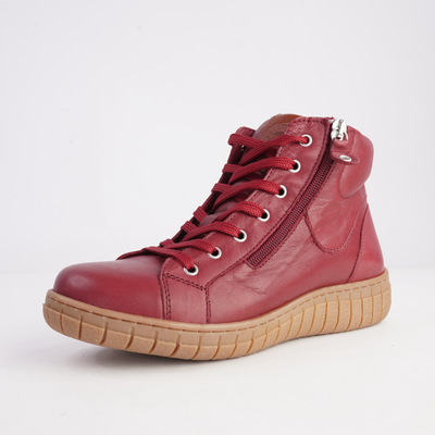 Reagan Burgundy Leather Lace Up Boots