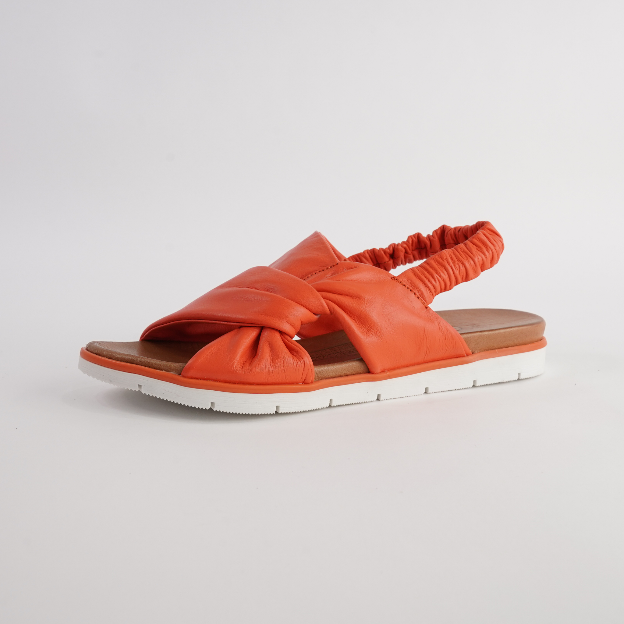 Yara Orange Leather Sandals
