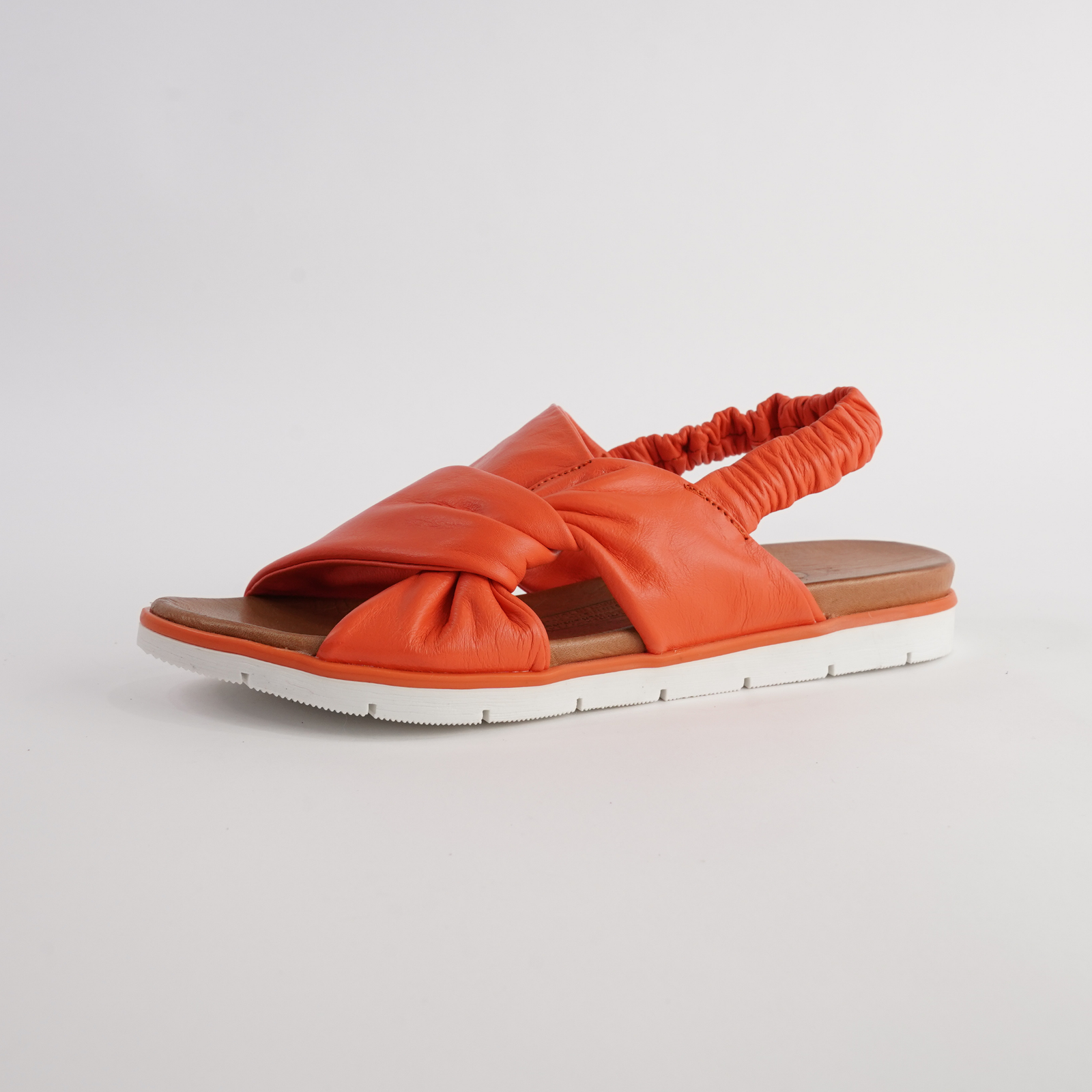 Yara Orange Leather Sandals