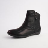 Naly 24 Schwarz Leather Ankle Boots