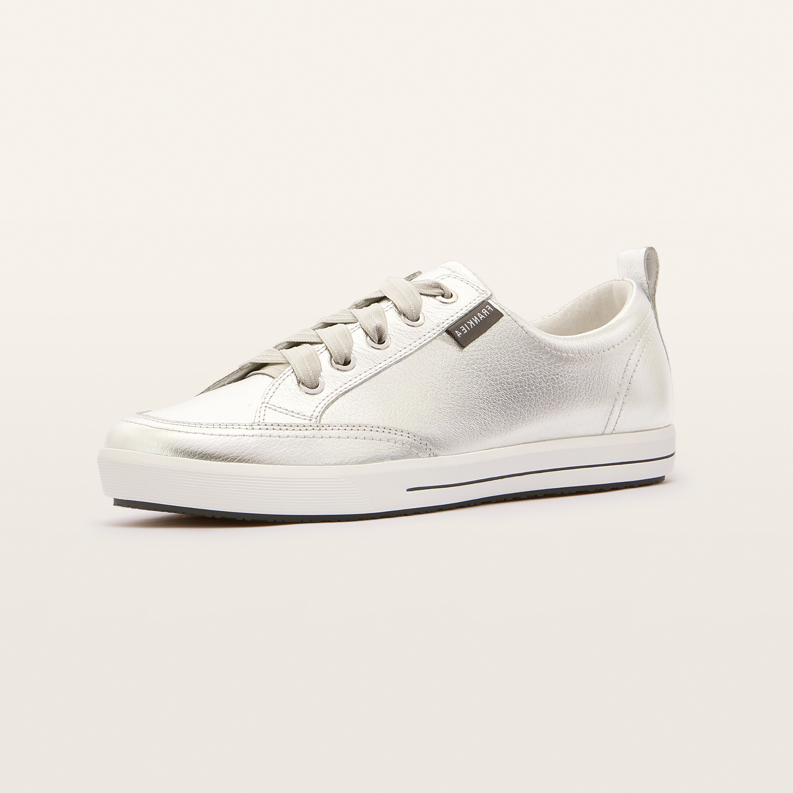 Ellie V Silver Tumbled Leather Sneakers
