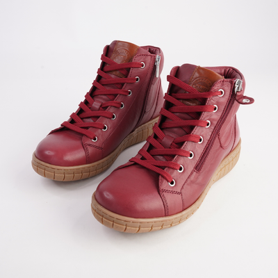 Reagan Burgundy Leather Lace Up Boots