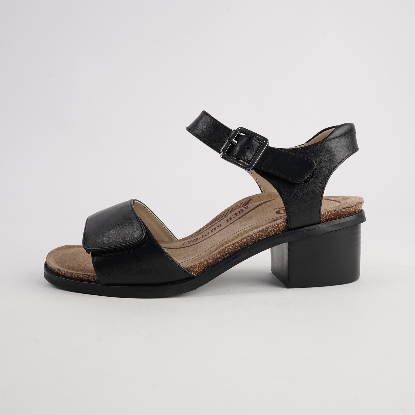 Kristy Black Leather Heels