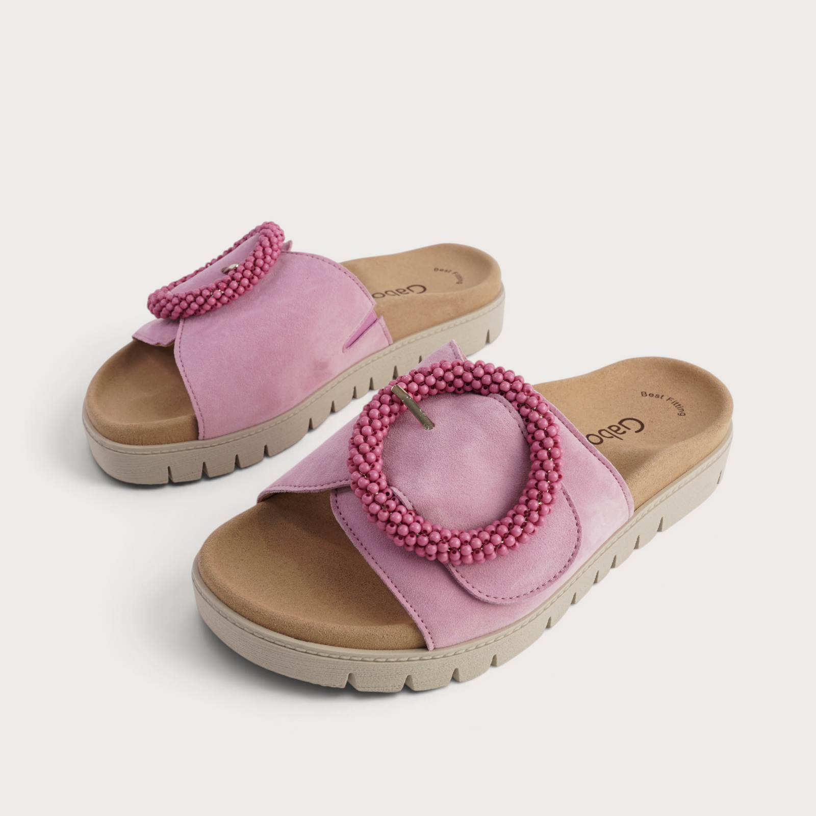 Lucille Soft Pink Suede Slides