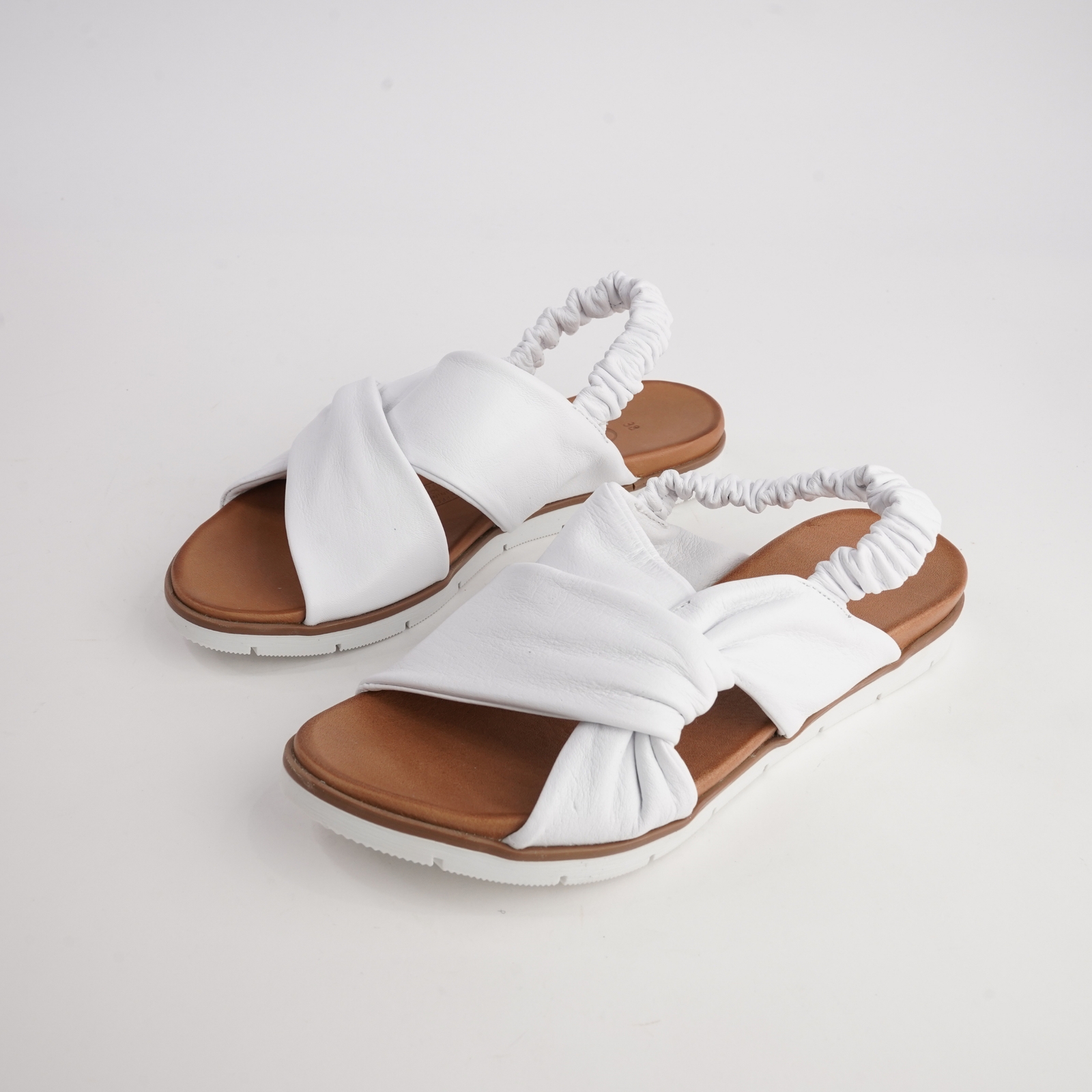 Yara White Leather Sandals