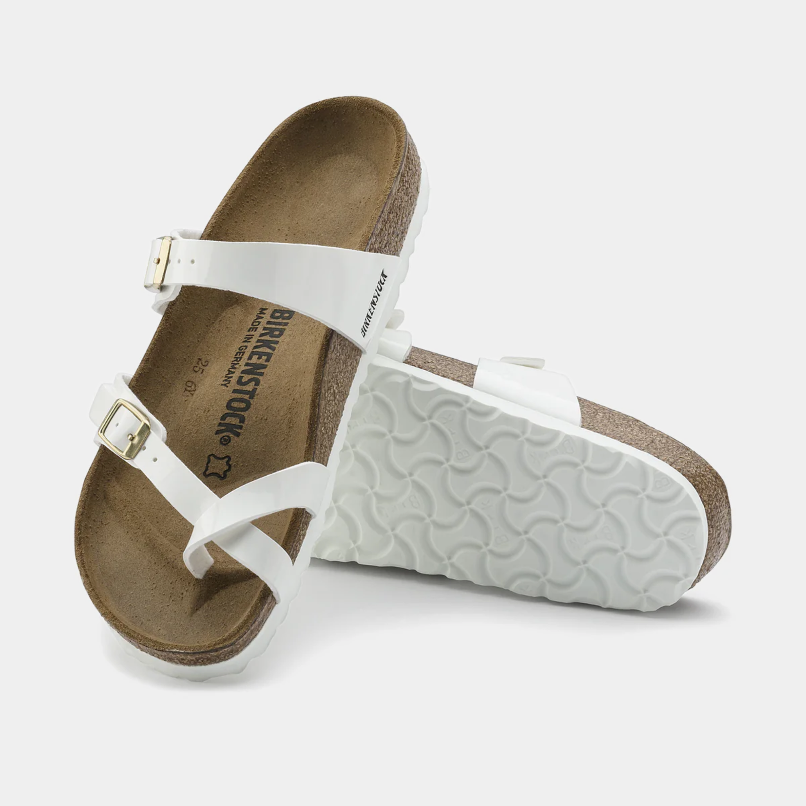 Mayari Patent White Birko-Flor Sandals