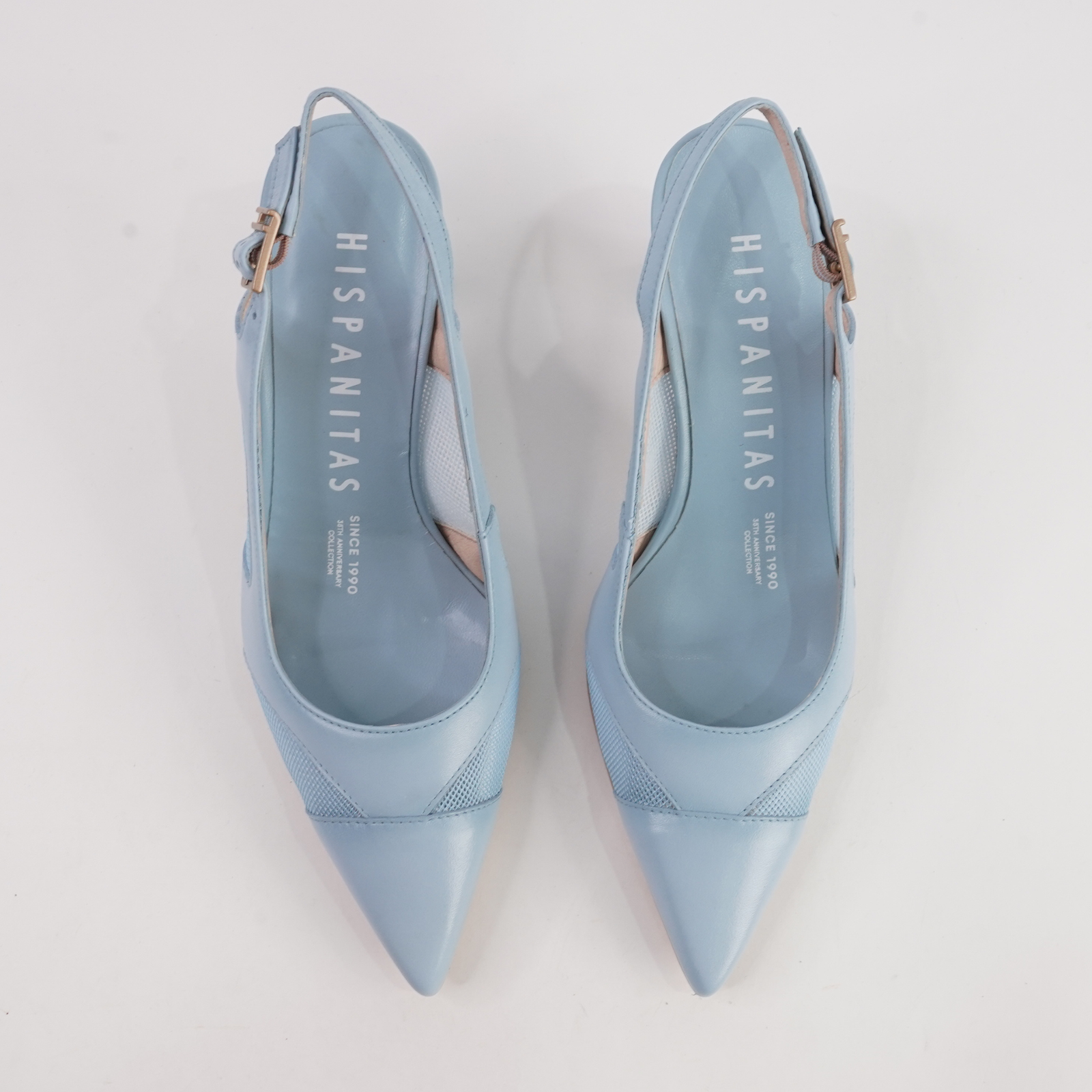 HV254003 Pale Blue Leather Heels
