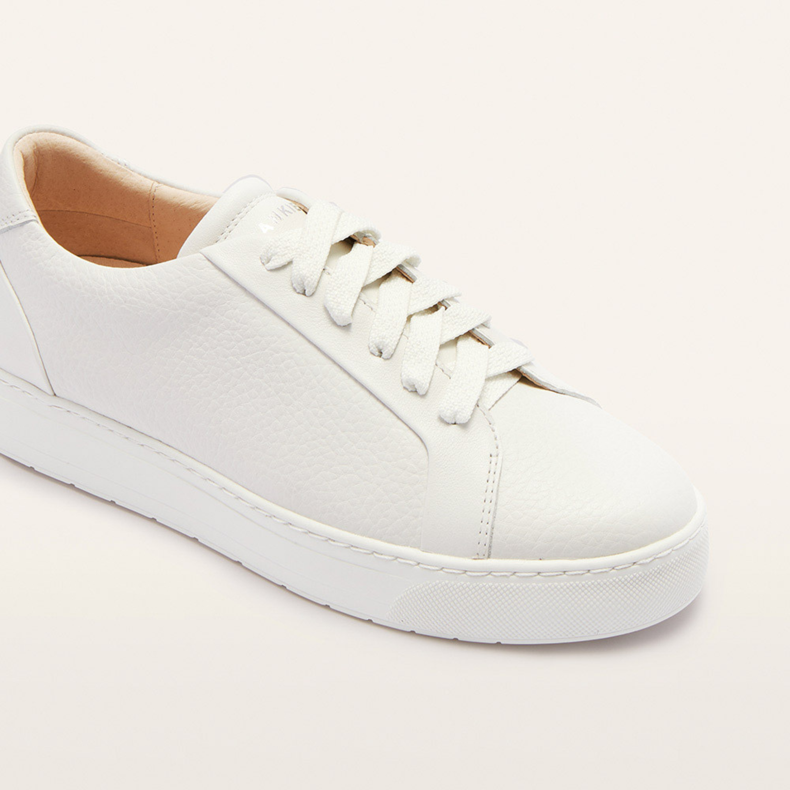 Mim V White Tumbled Leather Sneakers