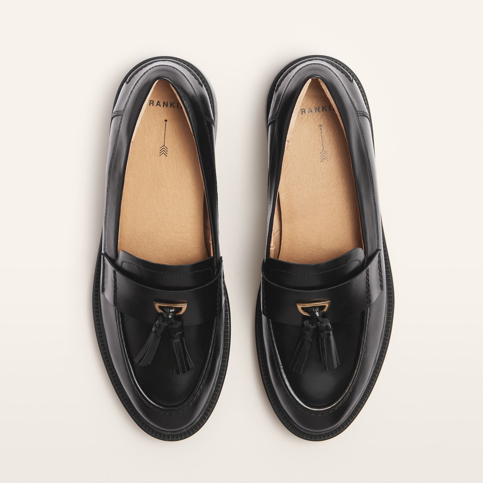 Octavia Black Polish Leather Loafers
