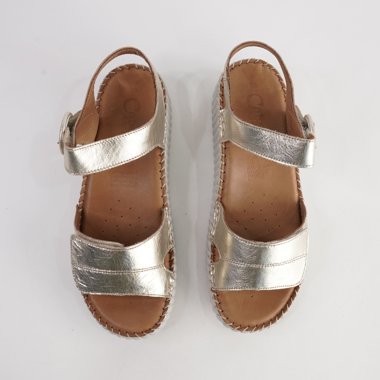Tina Gold Leather Sandals