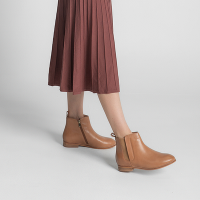 Austen Ii Camel Leather Ankle Boots