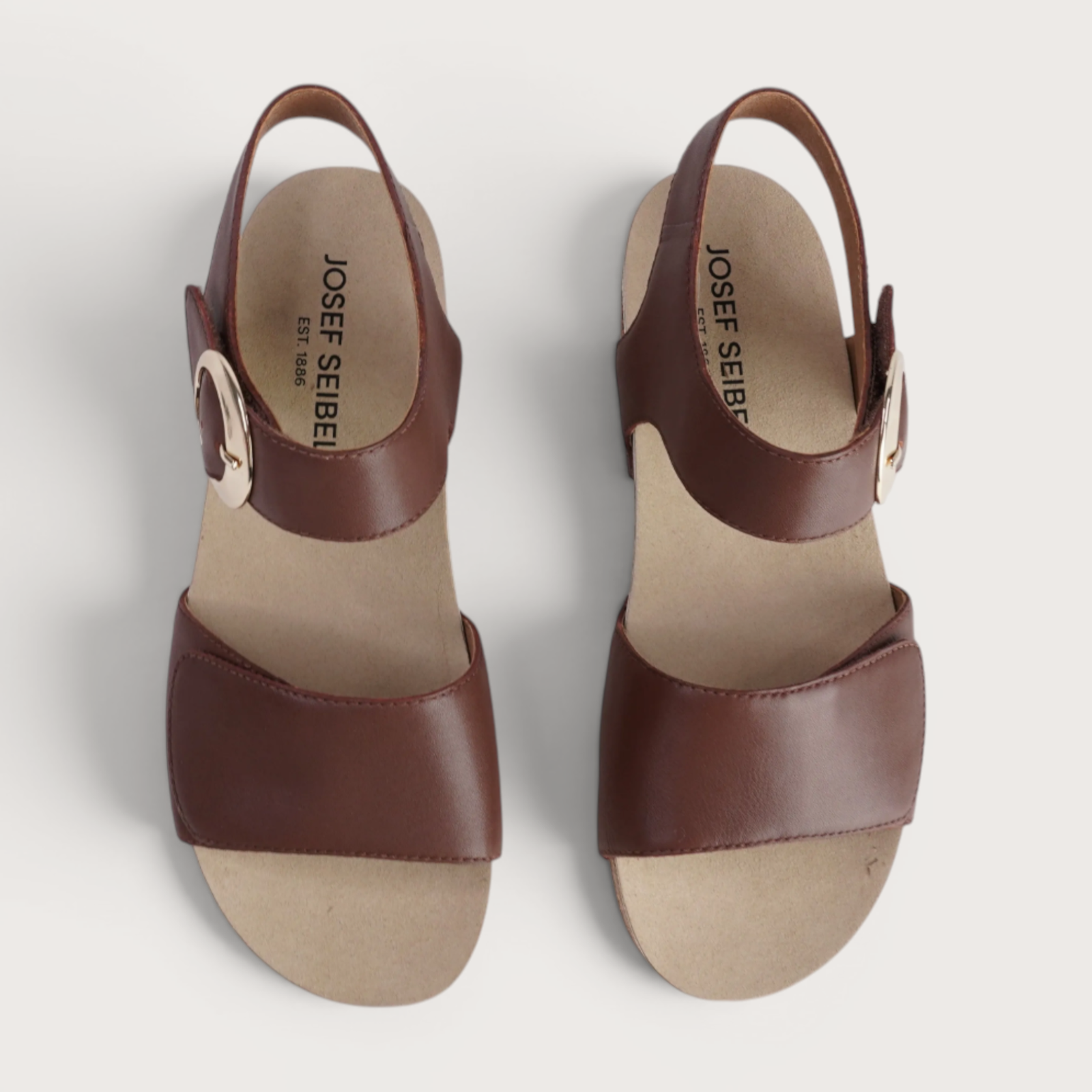 Quinn 16 Cognac Leather Wedge Sandals