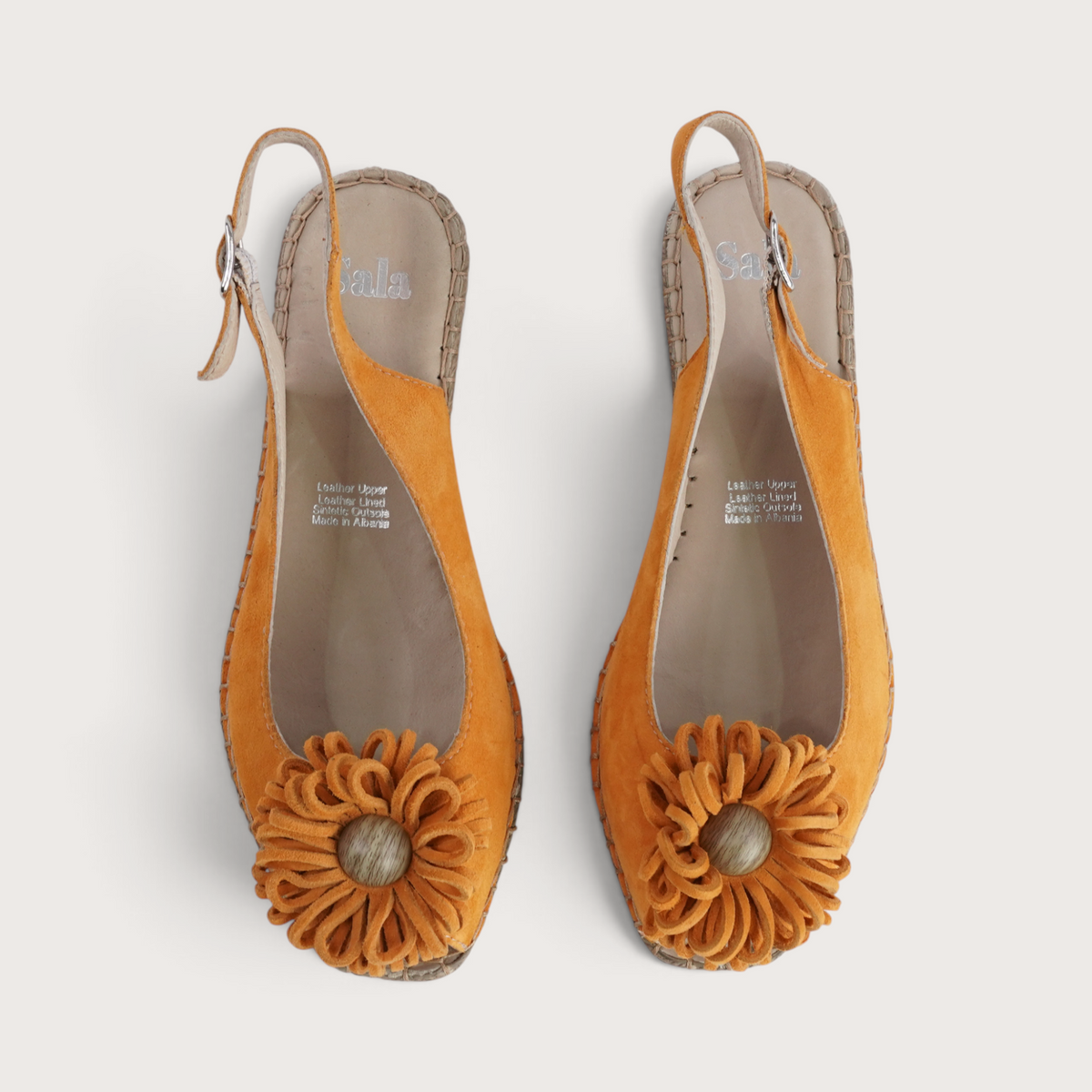 Erica Orange Suede Espadrille Wedges