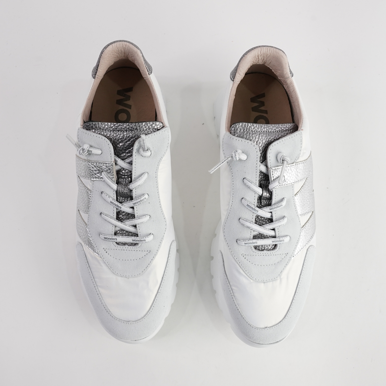 Aubrey White/ Silver Leather Sneakers