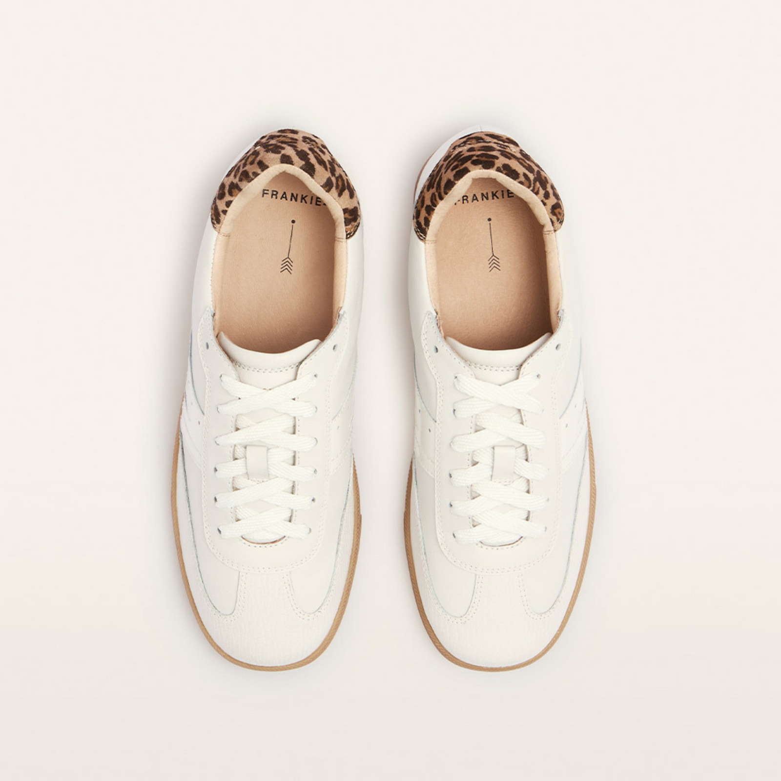 Levi White/ Leopard Leather Sneakers