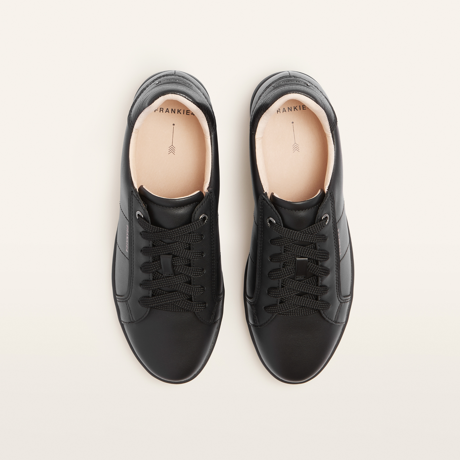 Jackie V Black/ Black Leather Sneakers