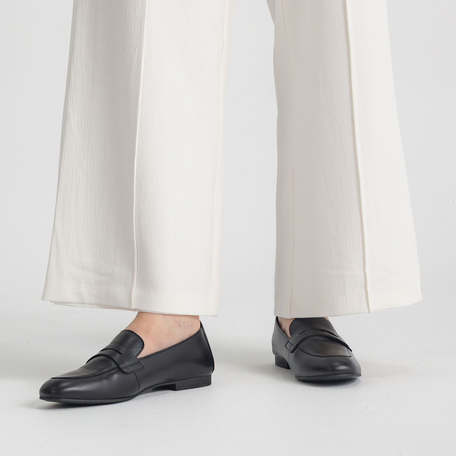 Eleanor Black Leather Loafers
