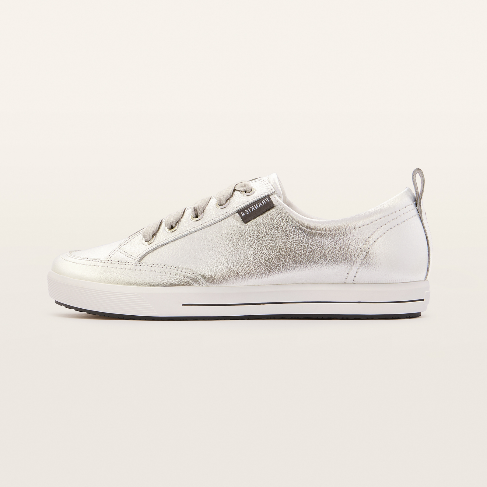 Ellie V Silver Tumbled Leather Sneakers