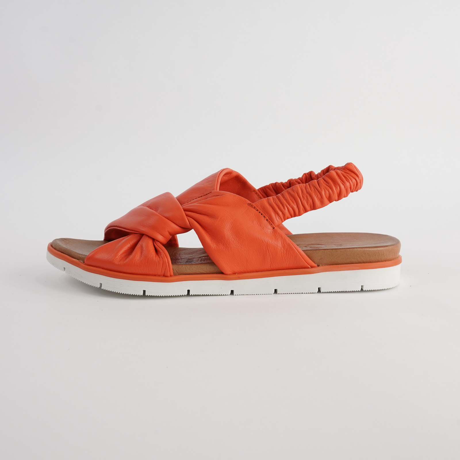 Yara Orange Leather Sandals
