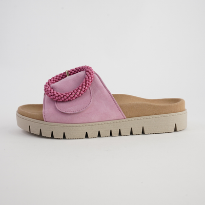 Lucille Soft Pink Suede Slides