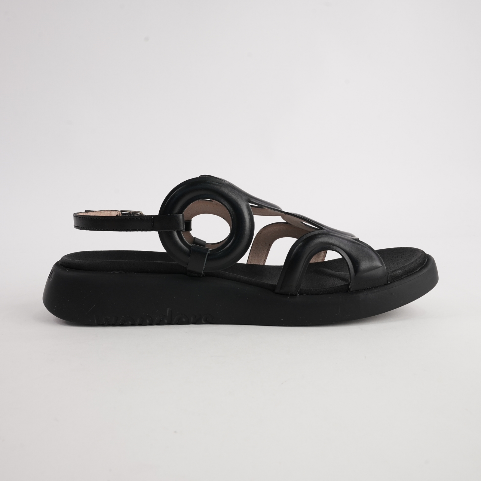 Ciara Black Leather Sandals