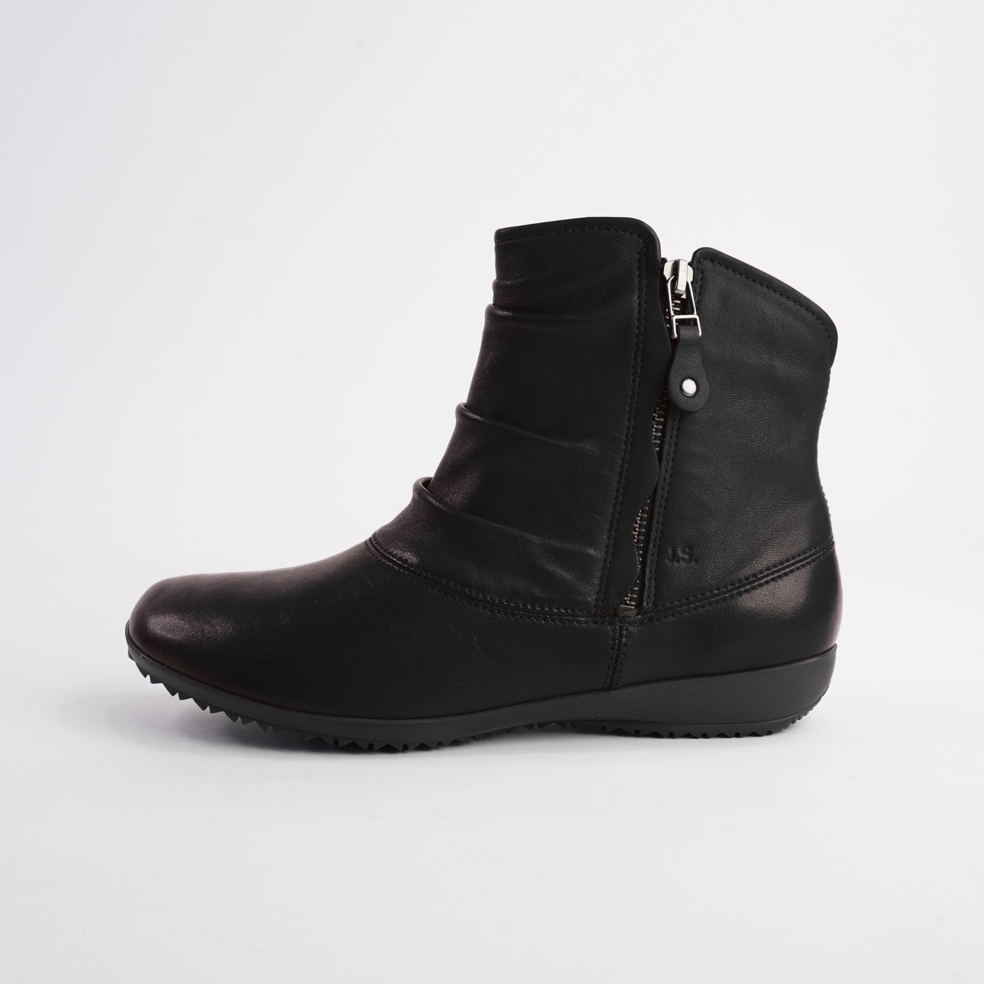 Naly 24 Schwarz Leather Ankle Boots