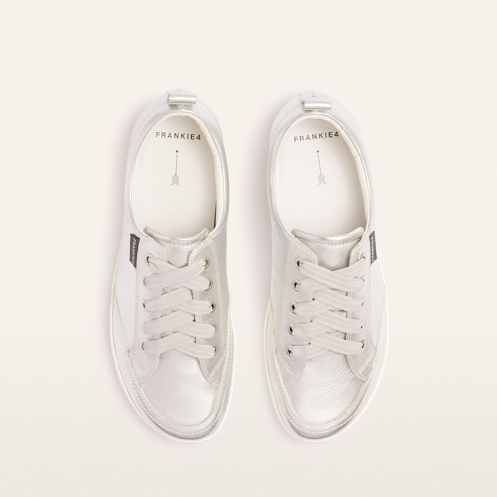 Ellie V Silver Tumbled Leather Sneakers