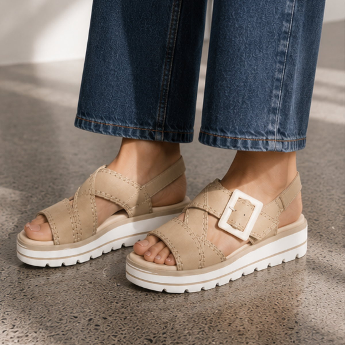 D3N51 Sepia Suede Wedge Sandals