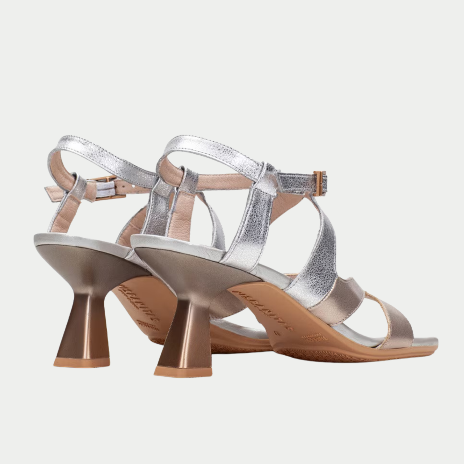 Hv253879 Champagne/ Silver Leather Heels