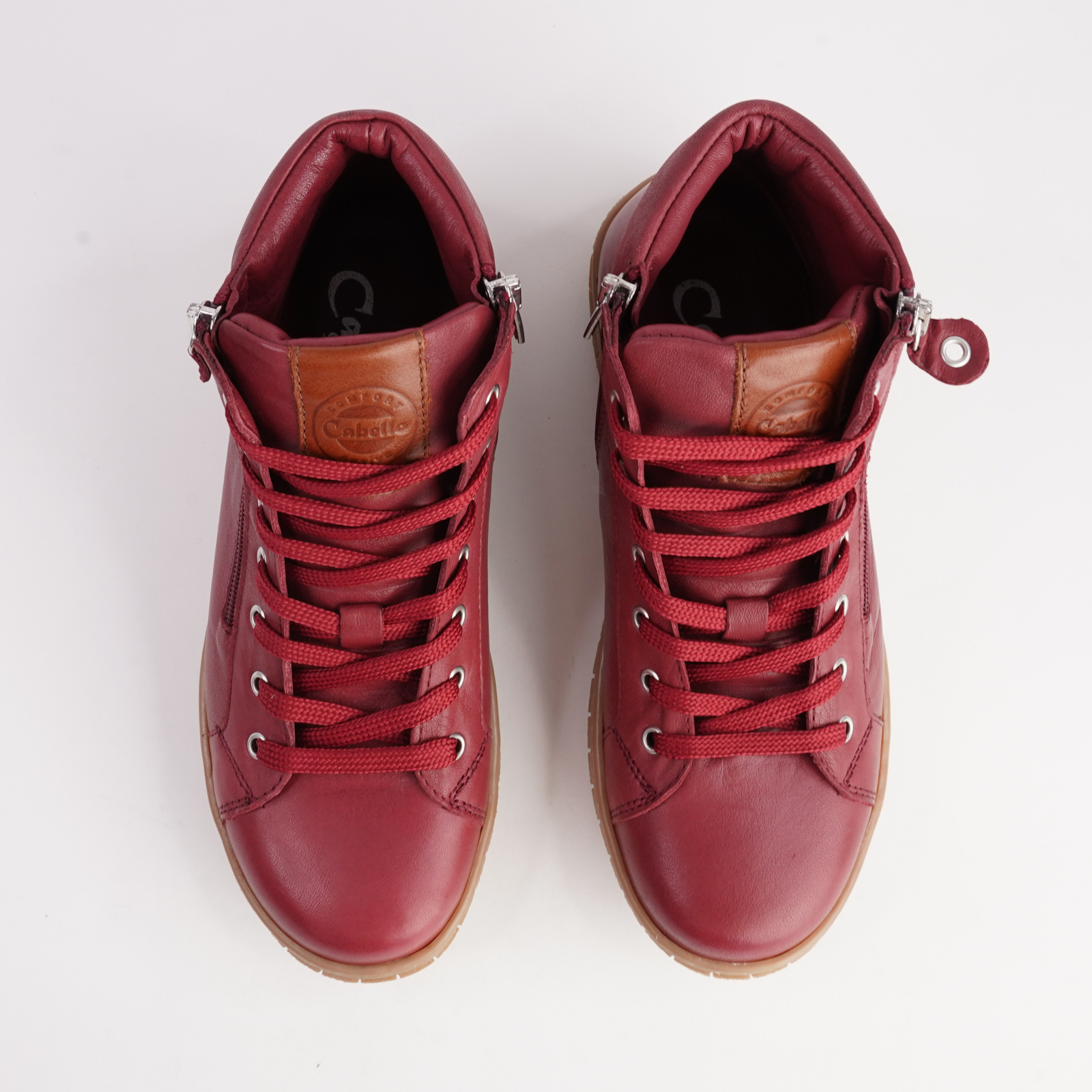 Reagan Burgundy Leather Lace Up Boots