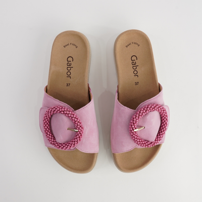 Lucille Soft Pink Suede Slides