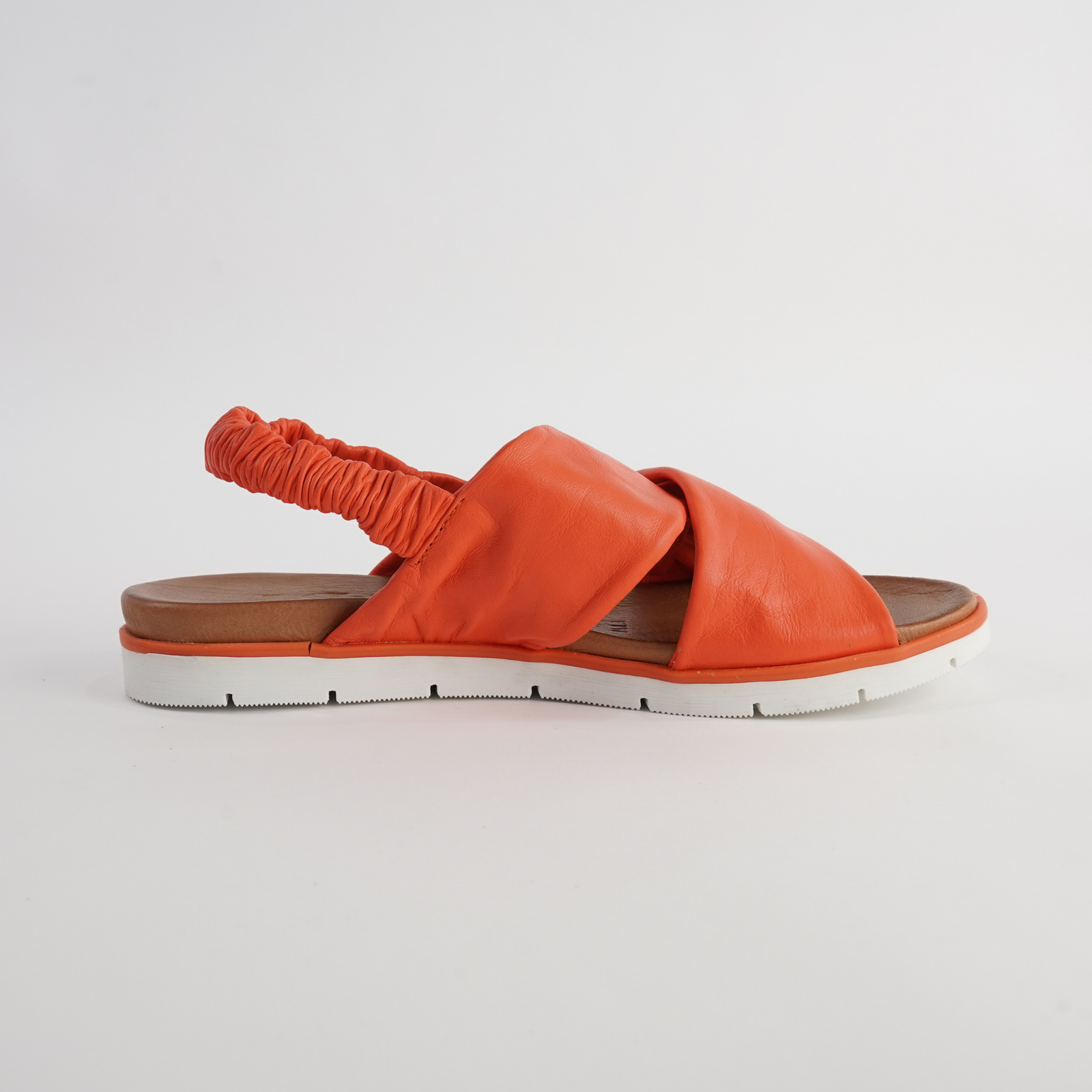 Yara Orange Leather Sandals