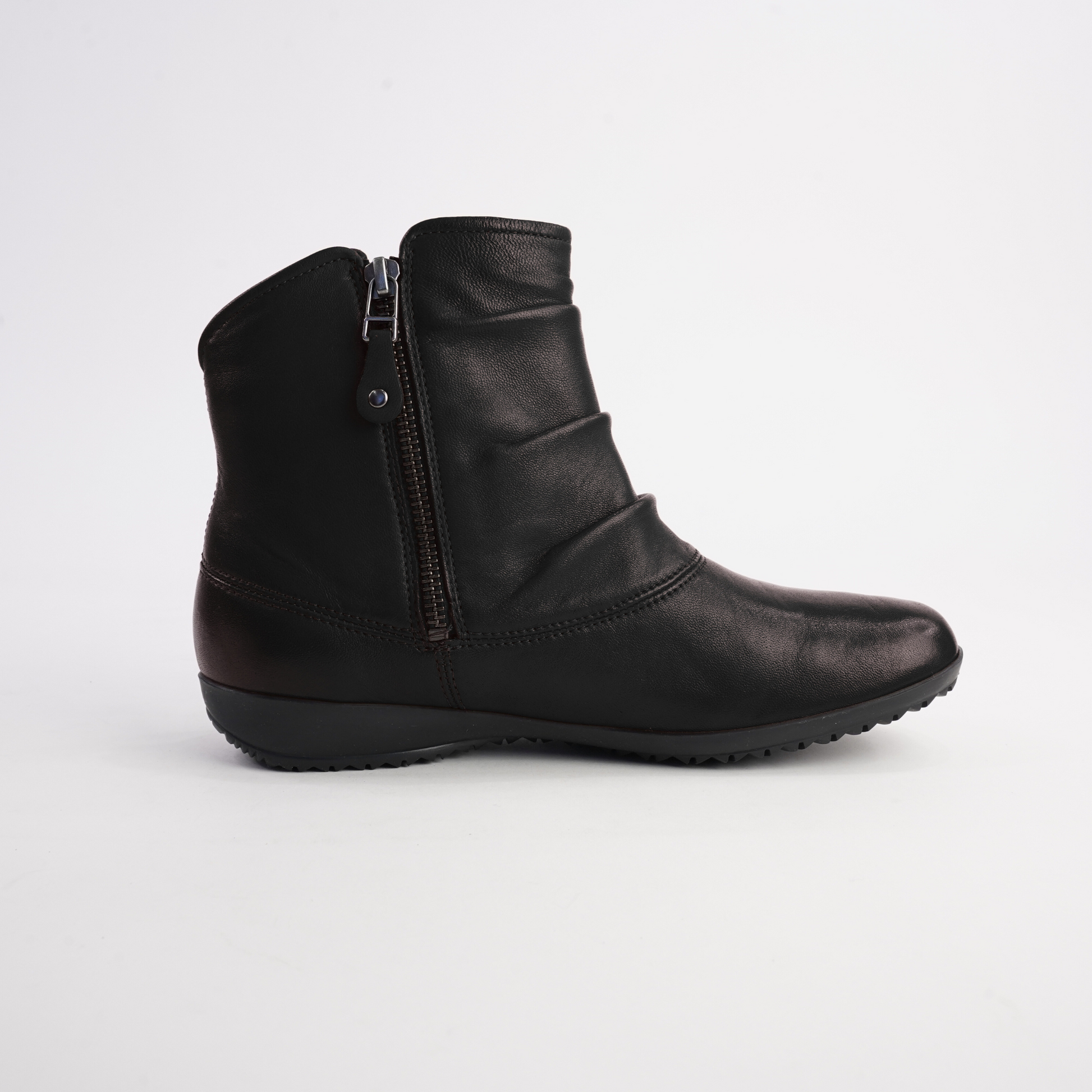 Naly 24 Schwarz Leather Ankle Boots