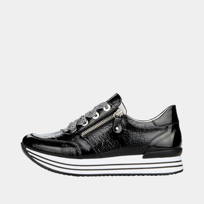 D1302 Schwarz Patent Leather Sneakers