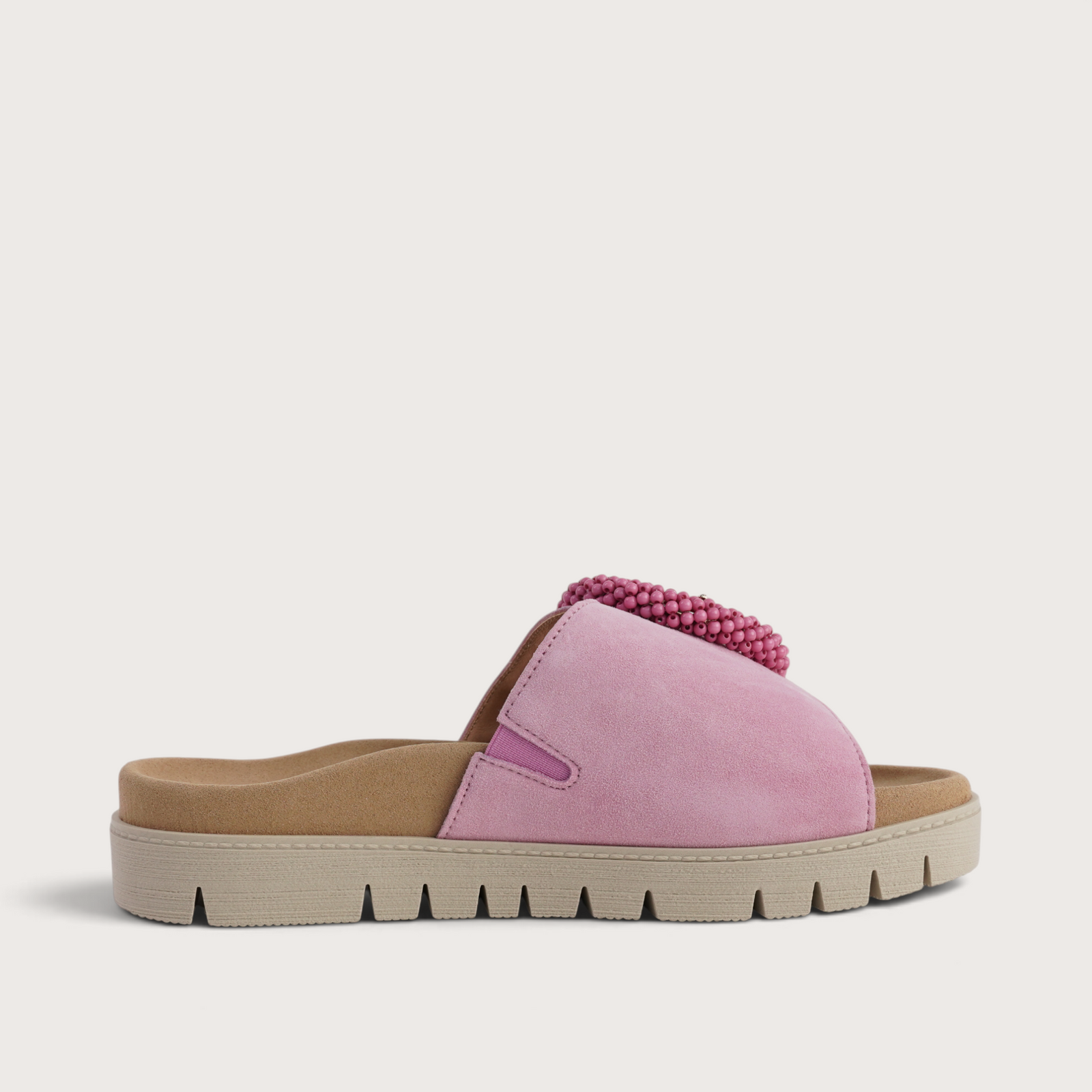 Lucille Soft Pink Suede Slides
