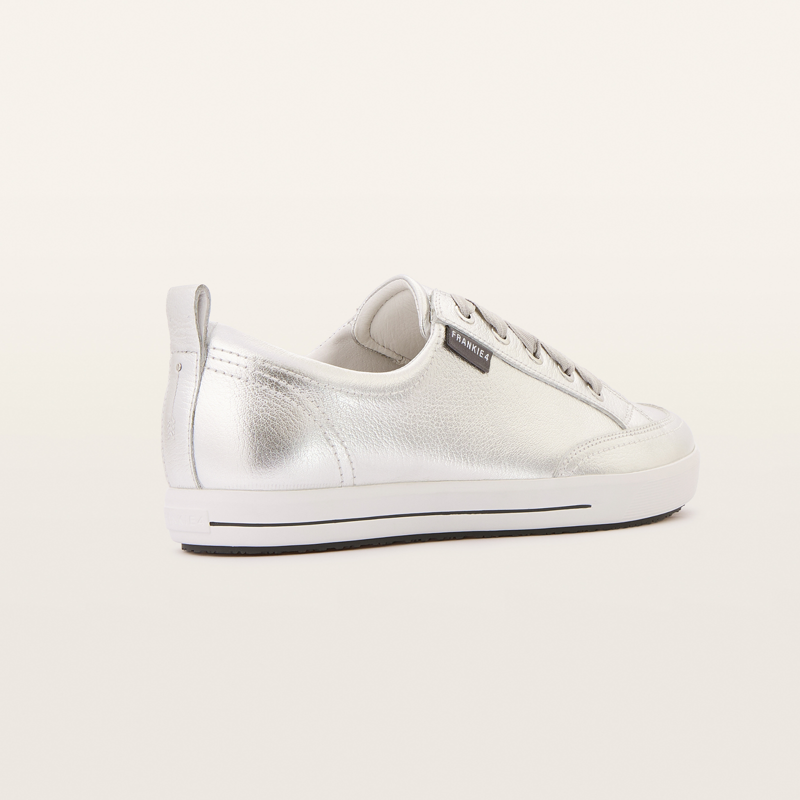 Ellie V Silver Tumbled Leather Sneakers