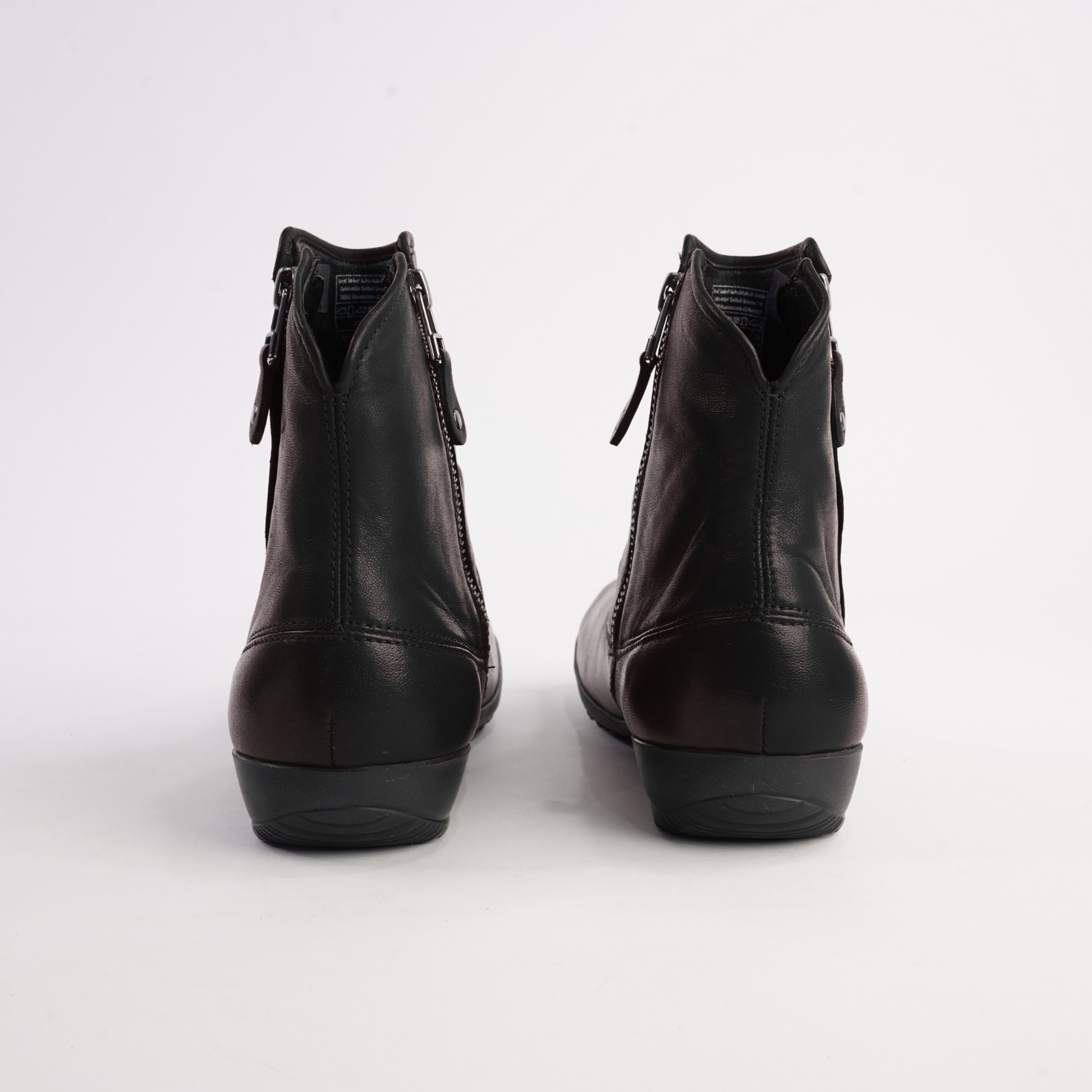 Naly 24 Schwarz Leather Ankle Boots