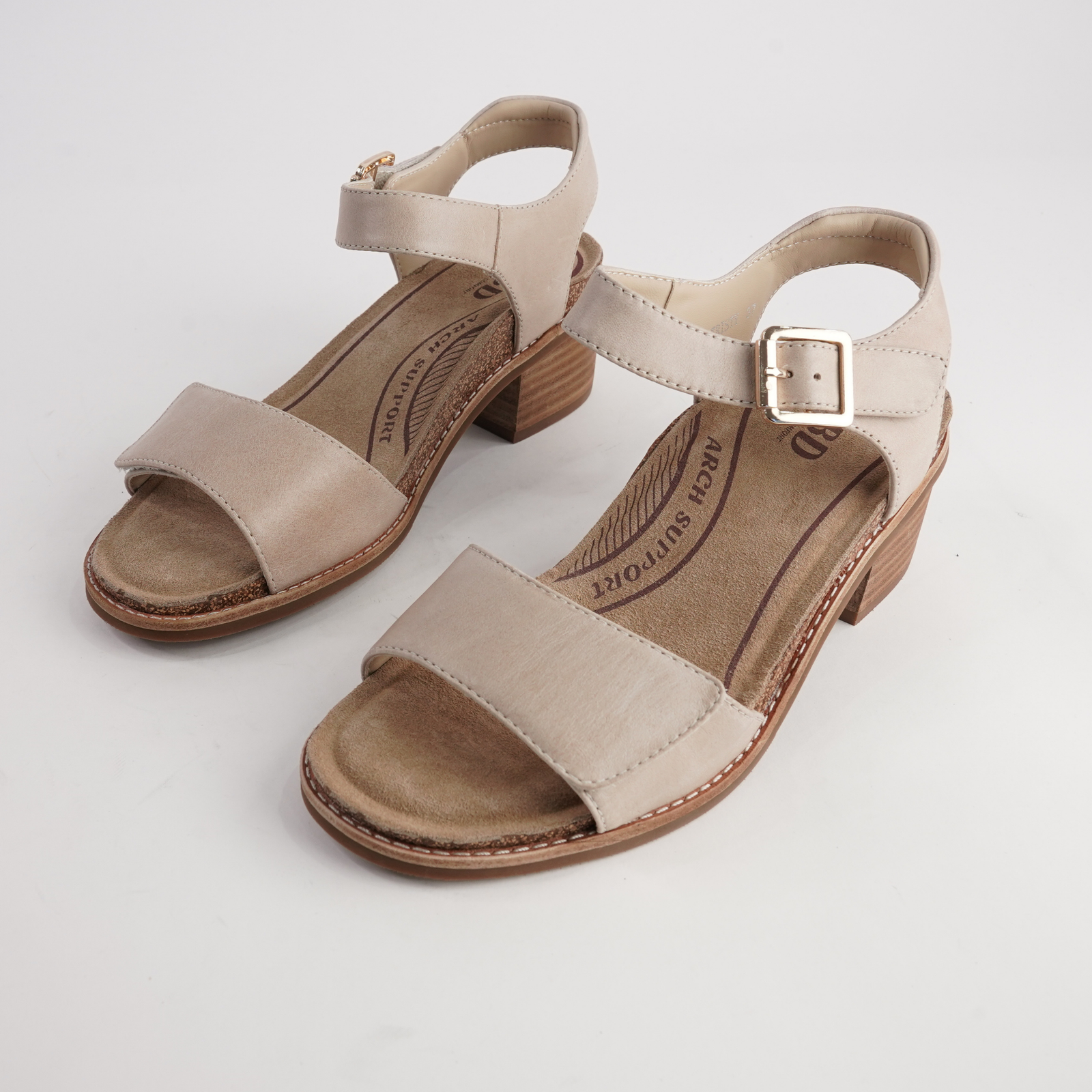 Kristy Cement Leather Heels