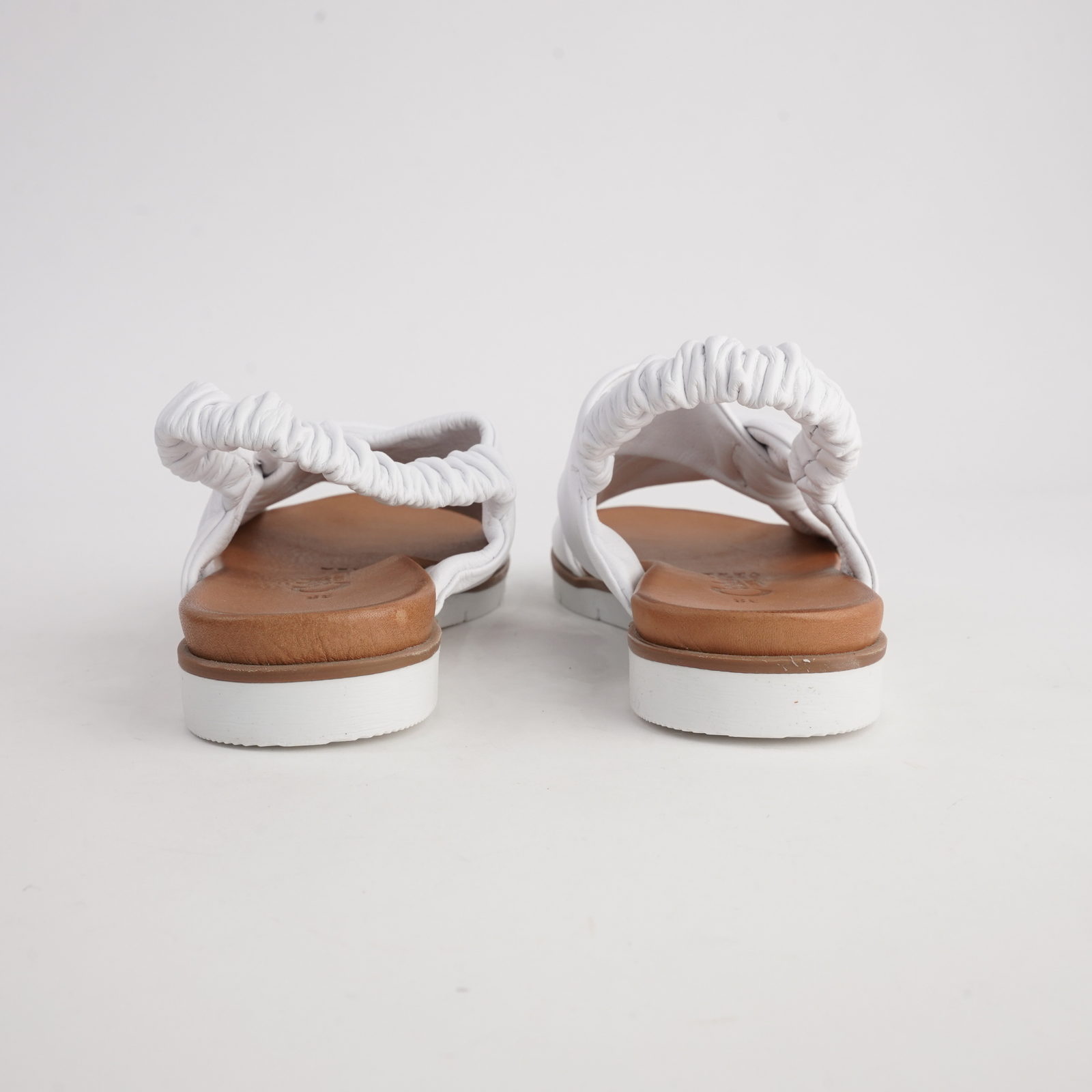 Yara White Leather Sandals