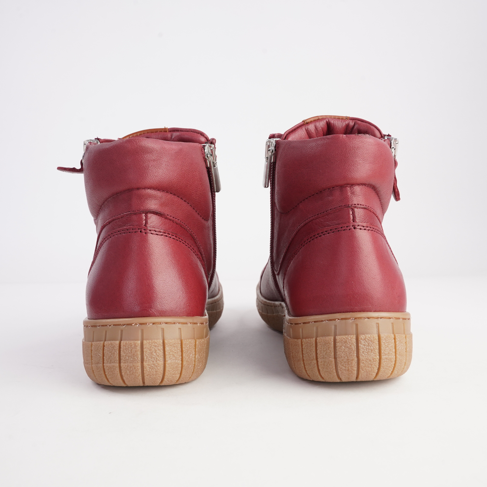 Reagan Burgundy Leather Lace Up Boots