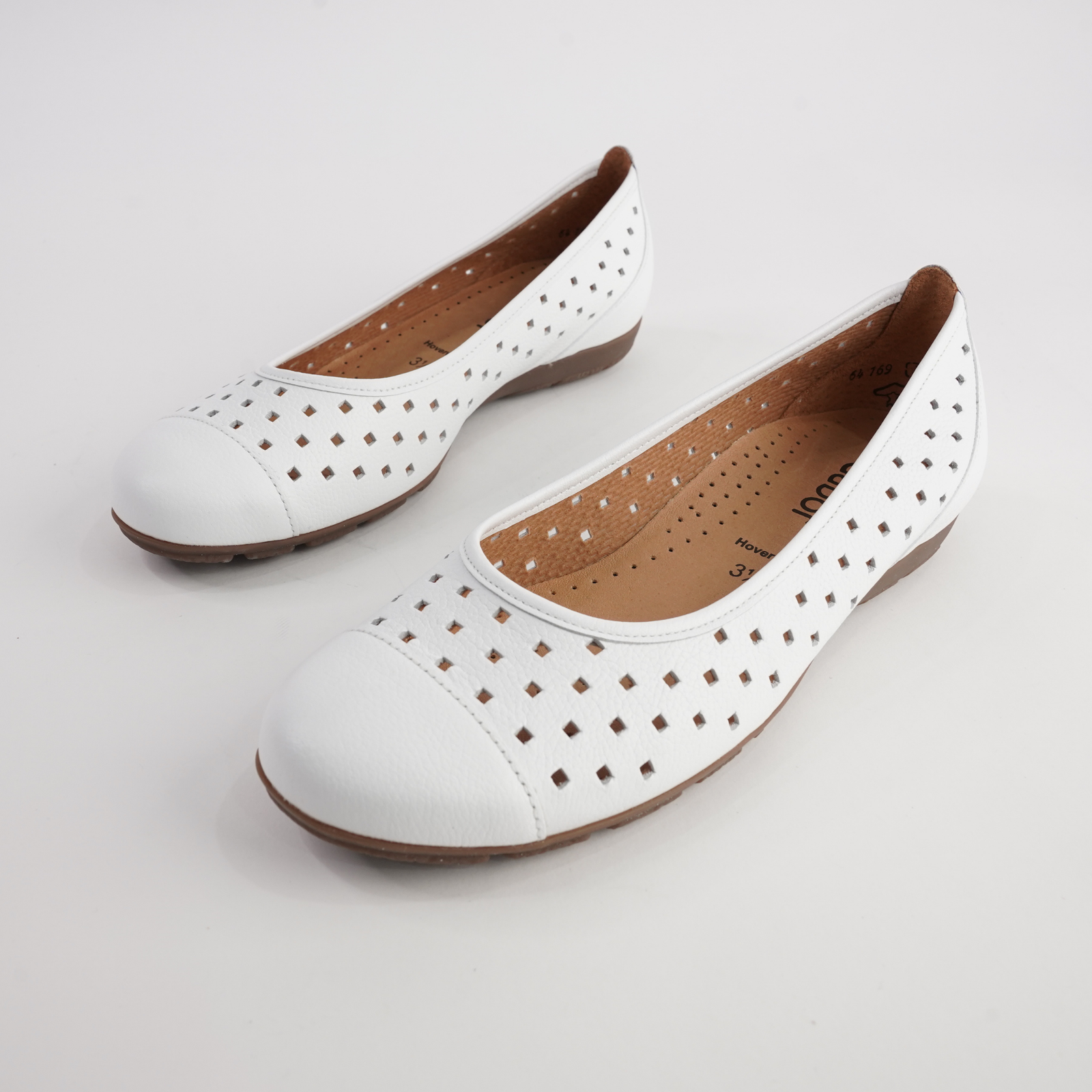 Skylar White Leather Ballet Flats