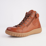 Reagan Tan Leather Lace Up Boots