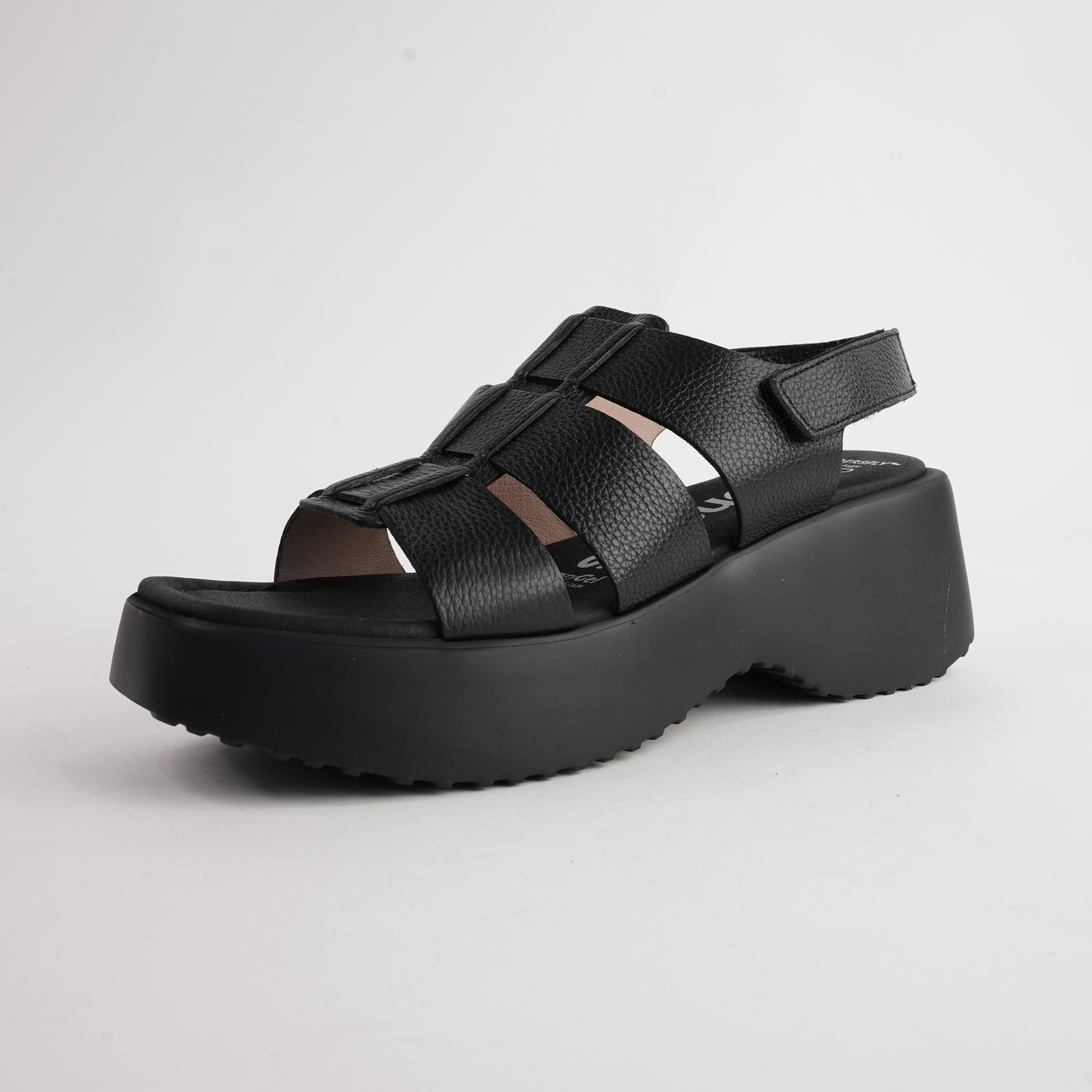 Dove Black/ Black Sole Leather Sandals