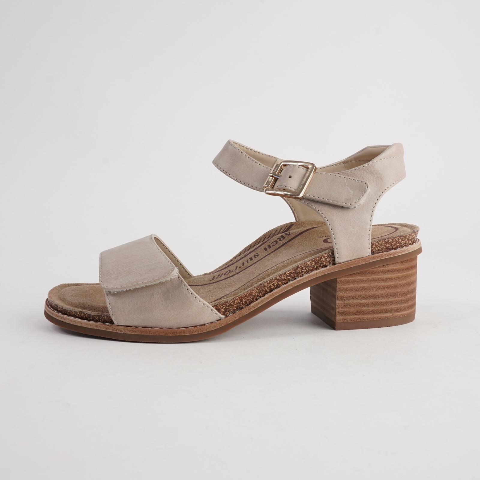 Kristy Cement Leather Heels