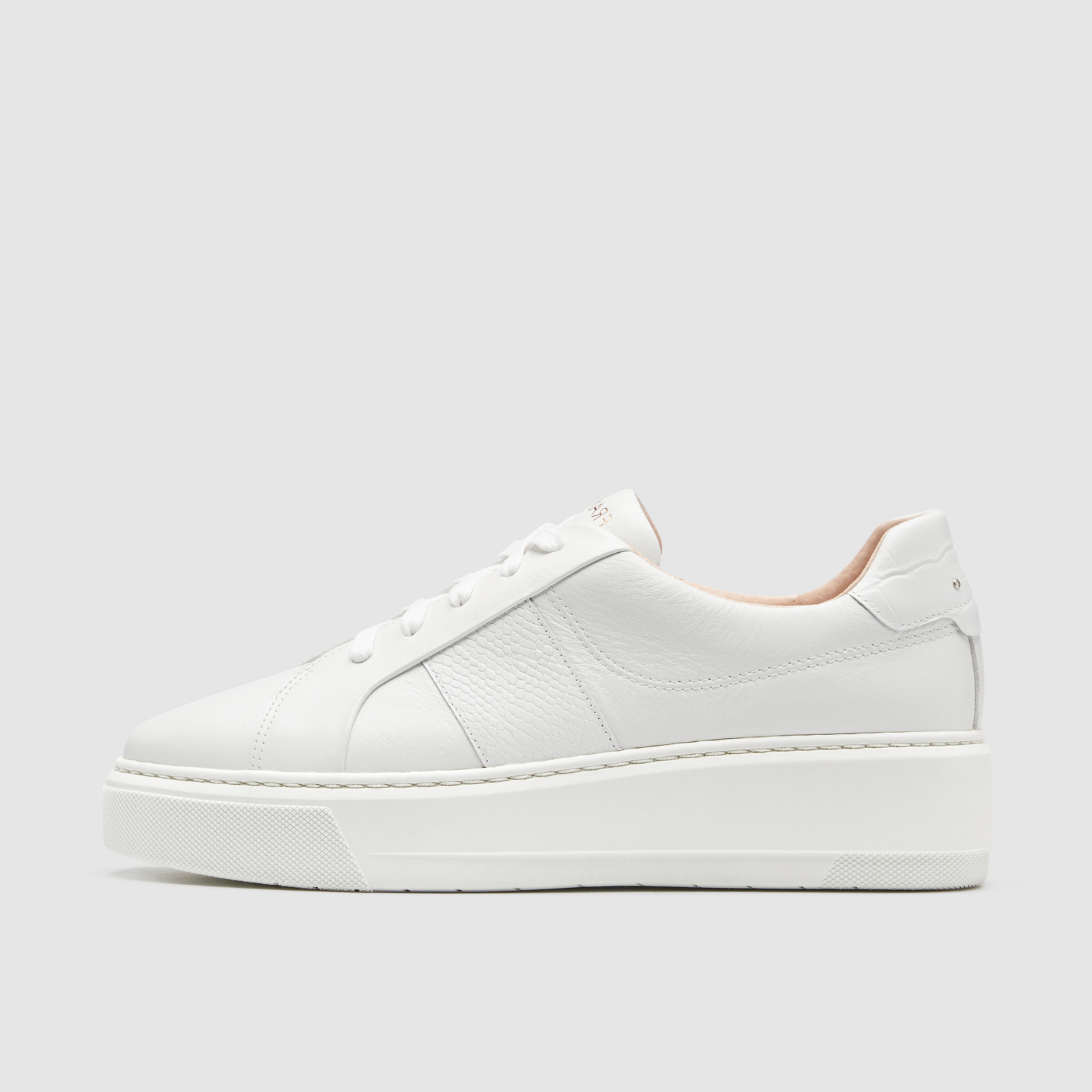 Riley White Tumbled Leather Sneakers