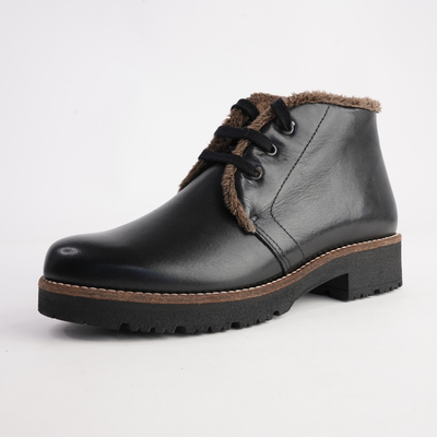 10777 Negro Leather Lace Up Boots