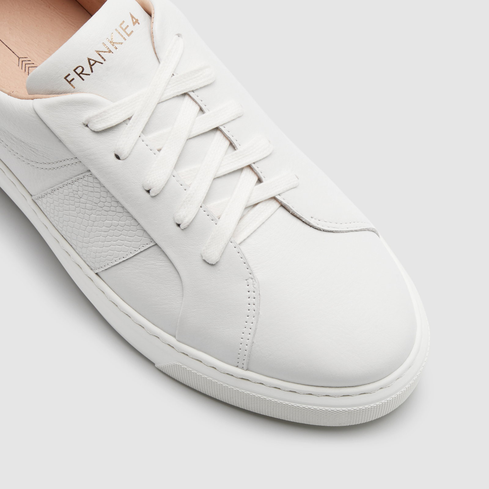 Riley White Tumbled Leather Sneakers