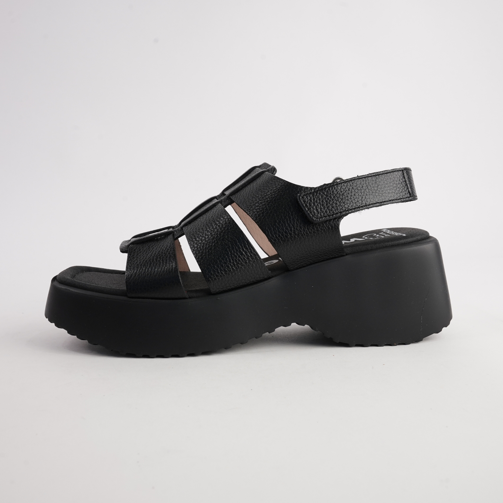 Dove Black/ Black Sole Leather Sandals