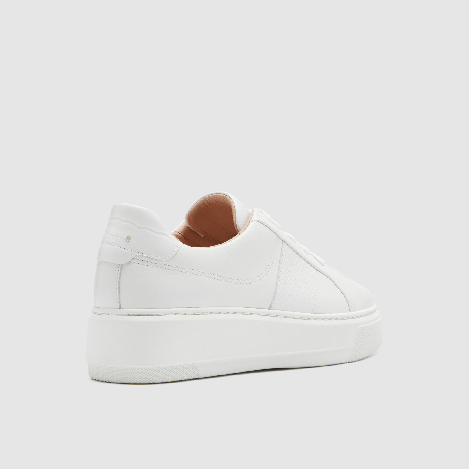 Riley White Tumbled Leather Sneakers